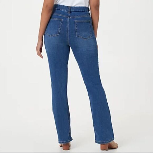 Denim & Co. Easy Stretch Denim Pull-On Bootcut Jeans - Picture 2 of 4